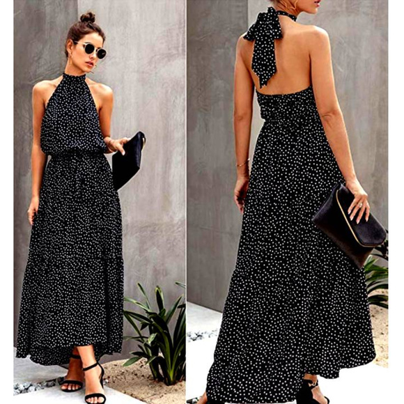 Angela Anne Dresses & Skirts - Spot On Boho Halter Maxi